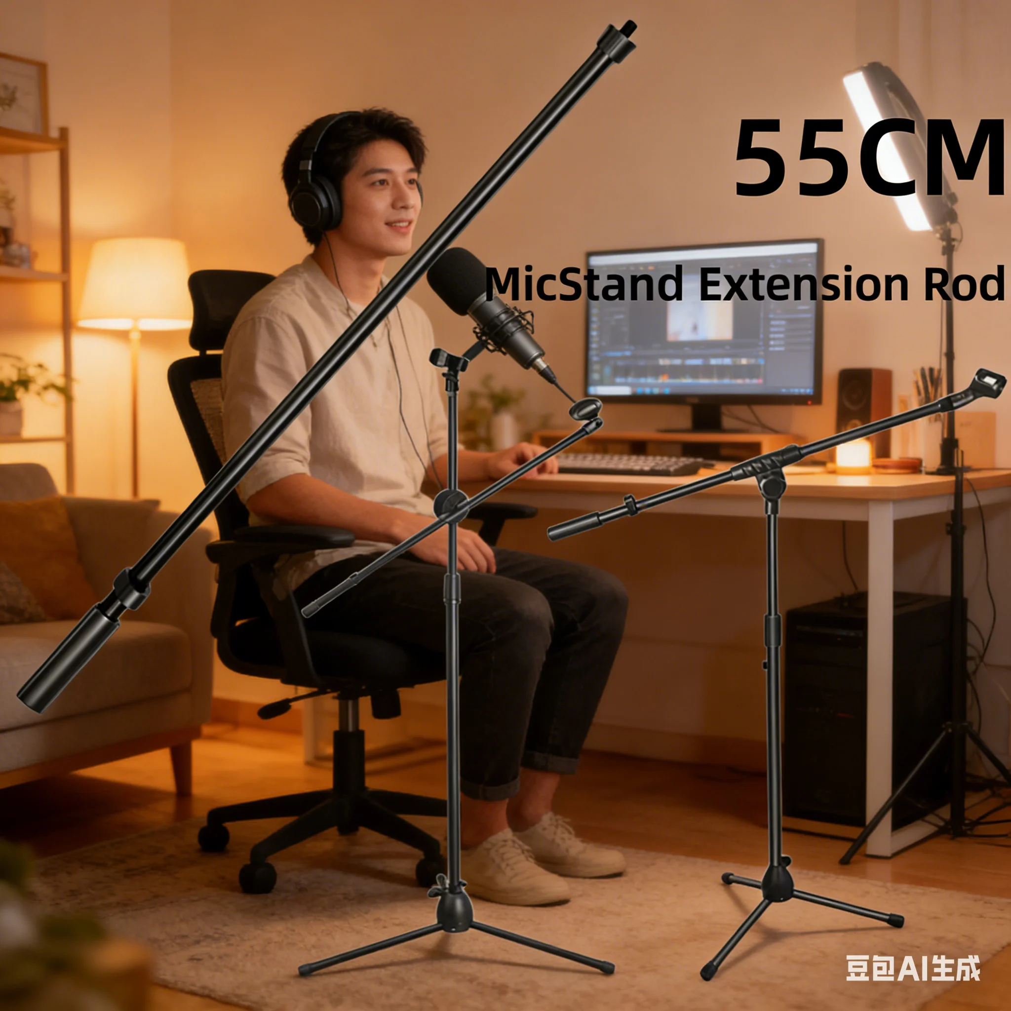 Boom Arm Stand - Microphone Stand Arms 55CM Video Live