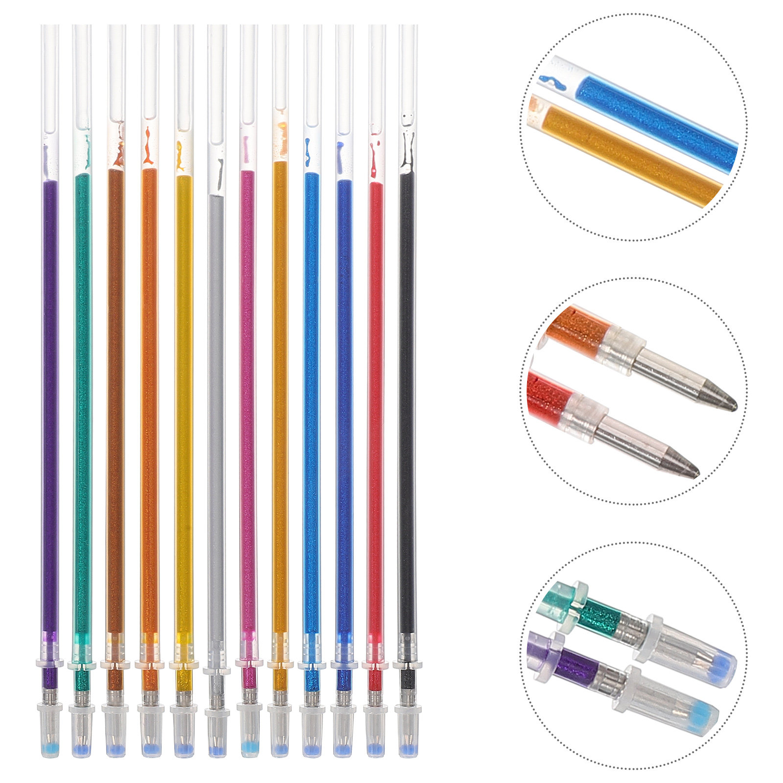 Coloured Gel Set - 12Pcs Office Pen Refills Gel Ink