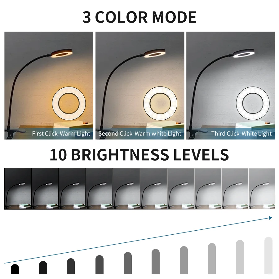 48 LEDs Clip on Desk Lamp 360° - Photography Lighting Book ulasan dan harga