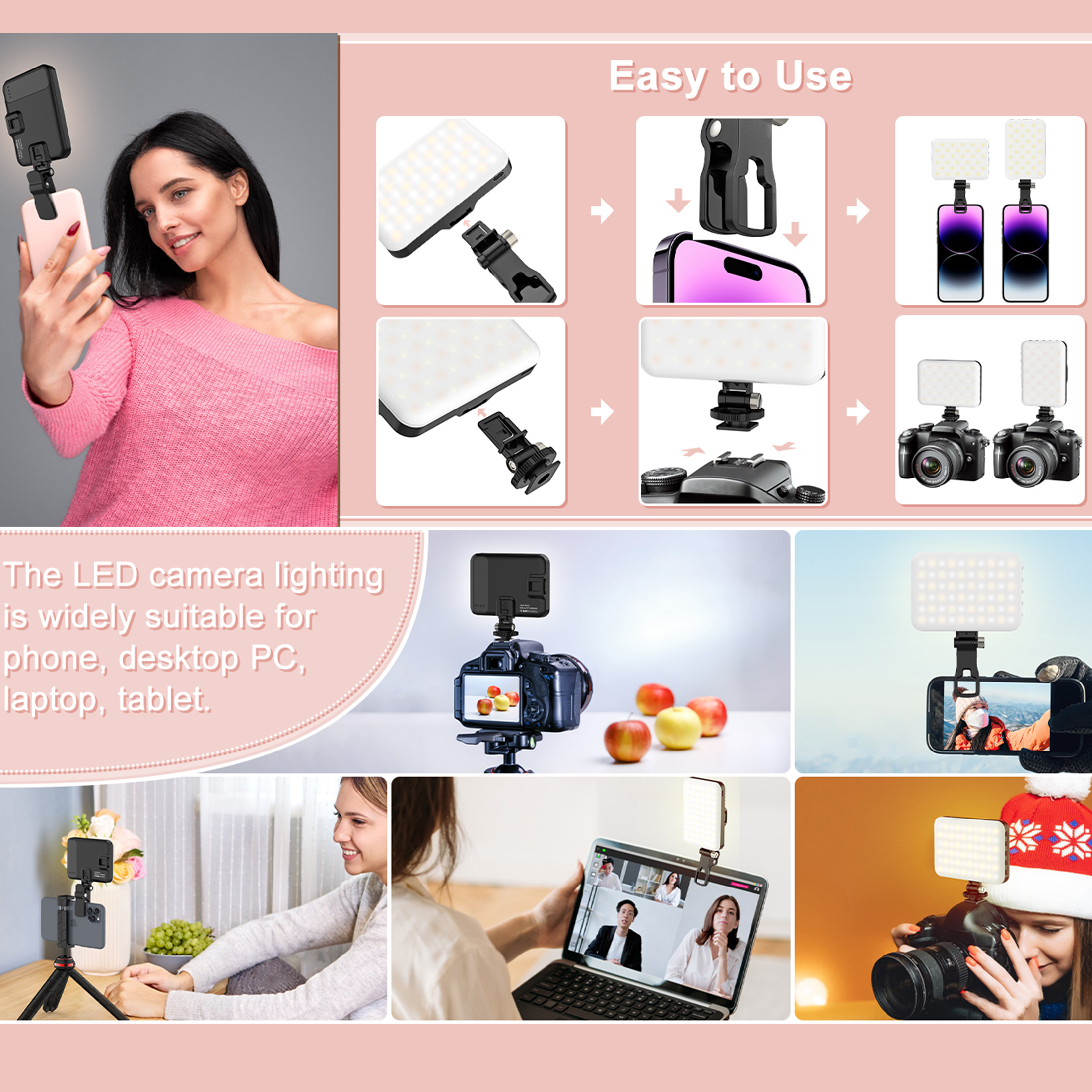 LED Selfie Light 60 High Power - Photography Lighting Equipment ulasan dan harga