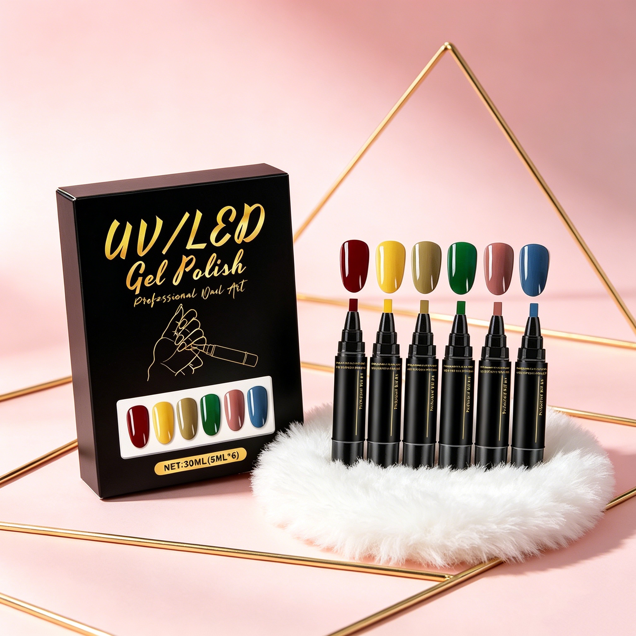 6 Colourful Nail Gel Pen Set N - Coloured Gel Set ulasan dan harga