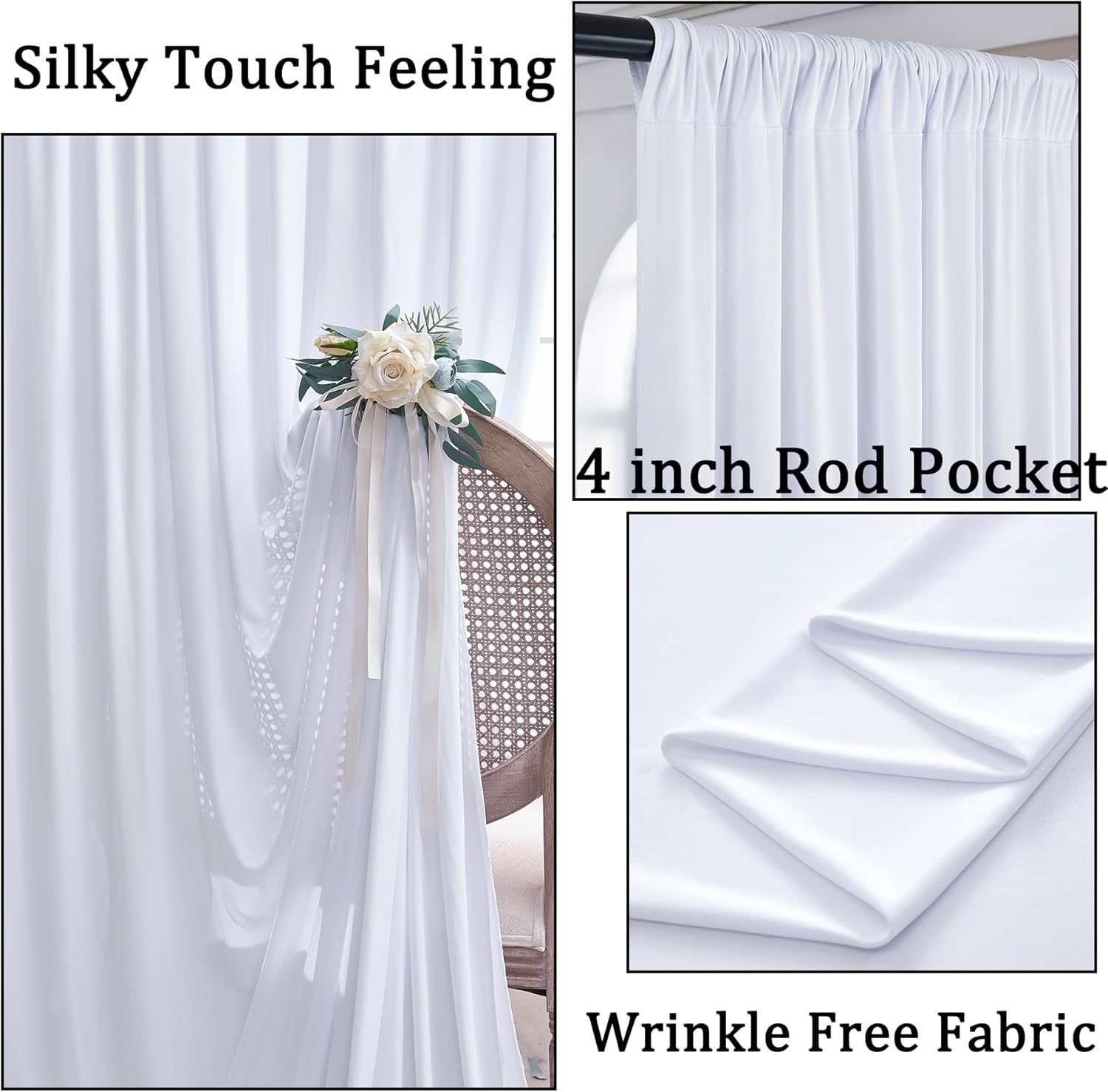 White Backdrop Curtains 10x10  - Photography Lighting For Products ulasan dan harga