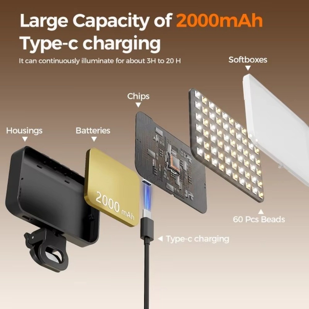 800/1000mAh LED Selfie Light U - Photography Mobile Lighting ulasan dan harga
