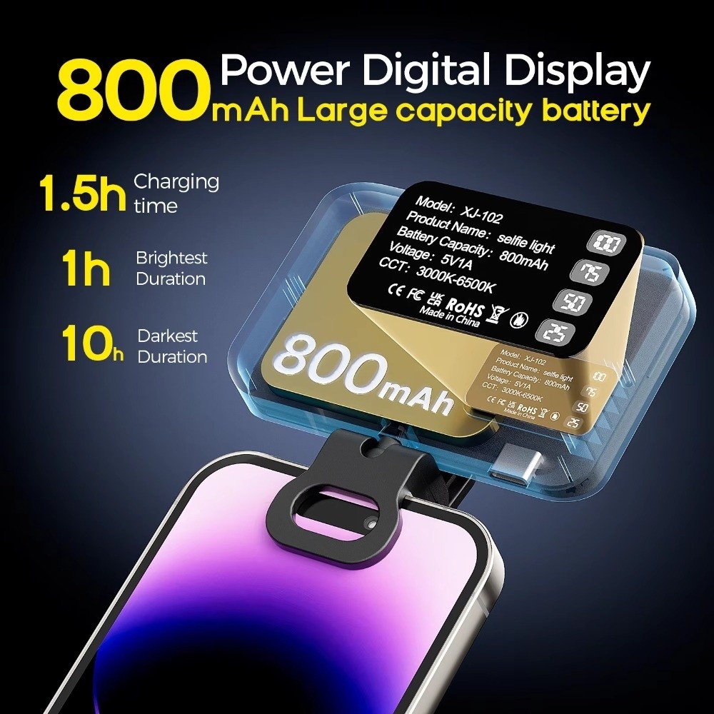 800/1000mAh LED Selfie Light U - Photography Mobile Lighting ulasan dan harga