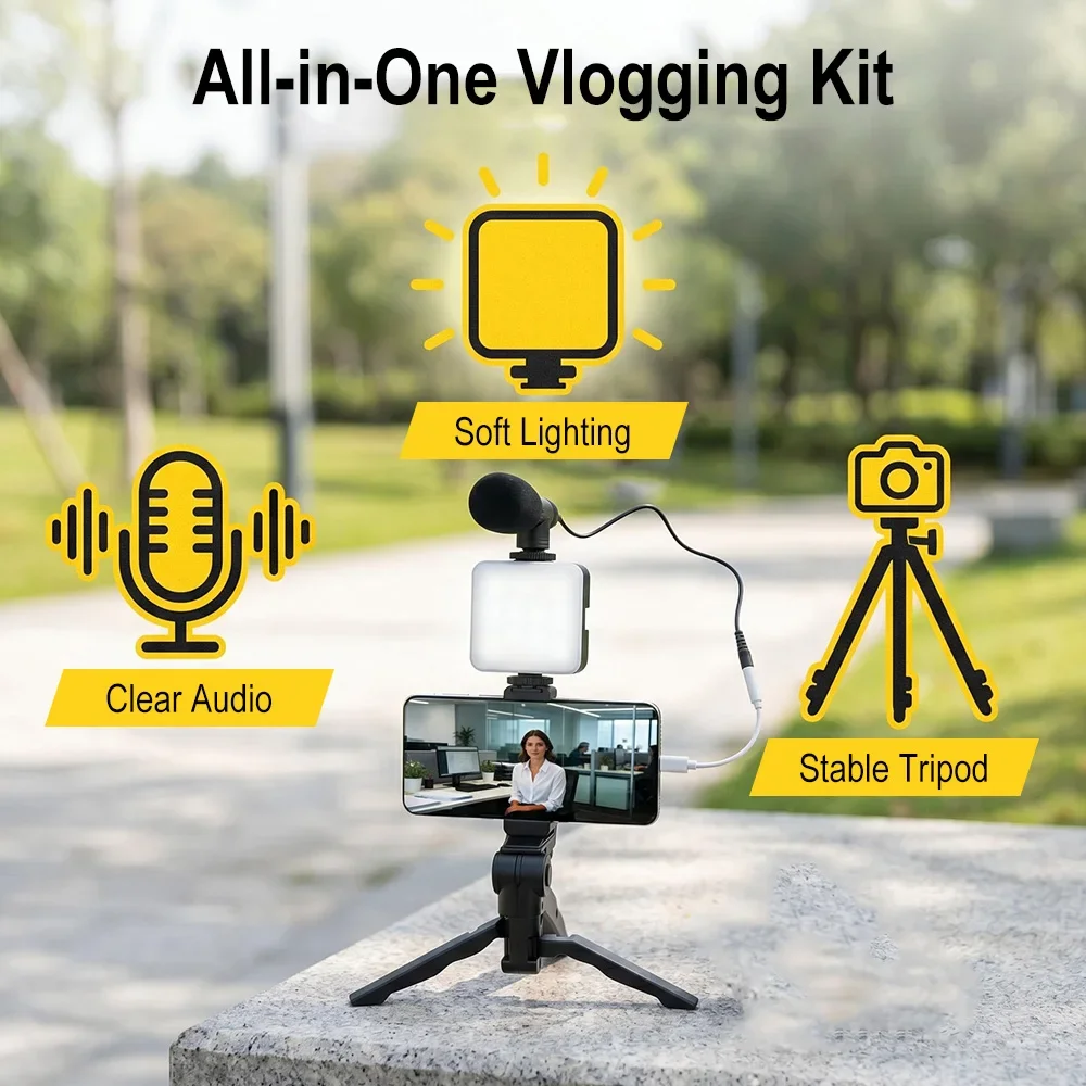 Smartphone Vlogging Kit Led Vi - Photography Lighting Continuous ulasan dan harga