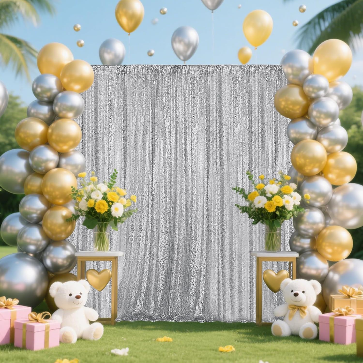 Sequin Backdrop Curtain 2 Pane - Photography Lighting Reference ulasan dan harga