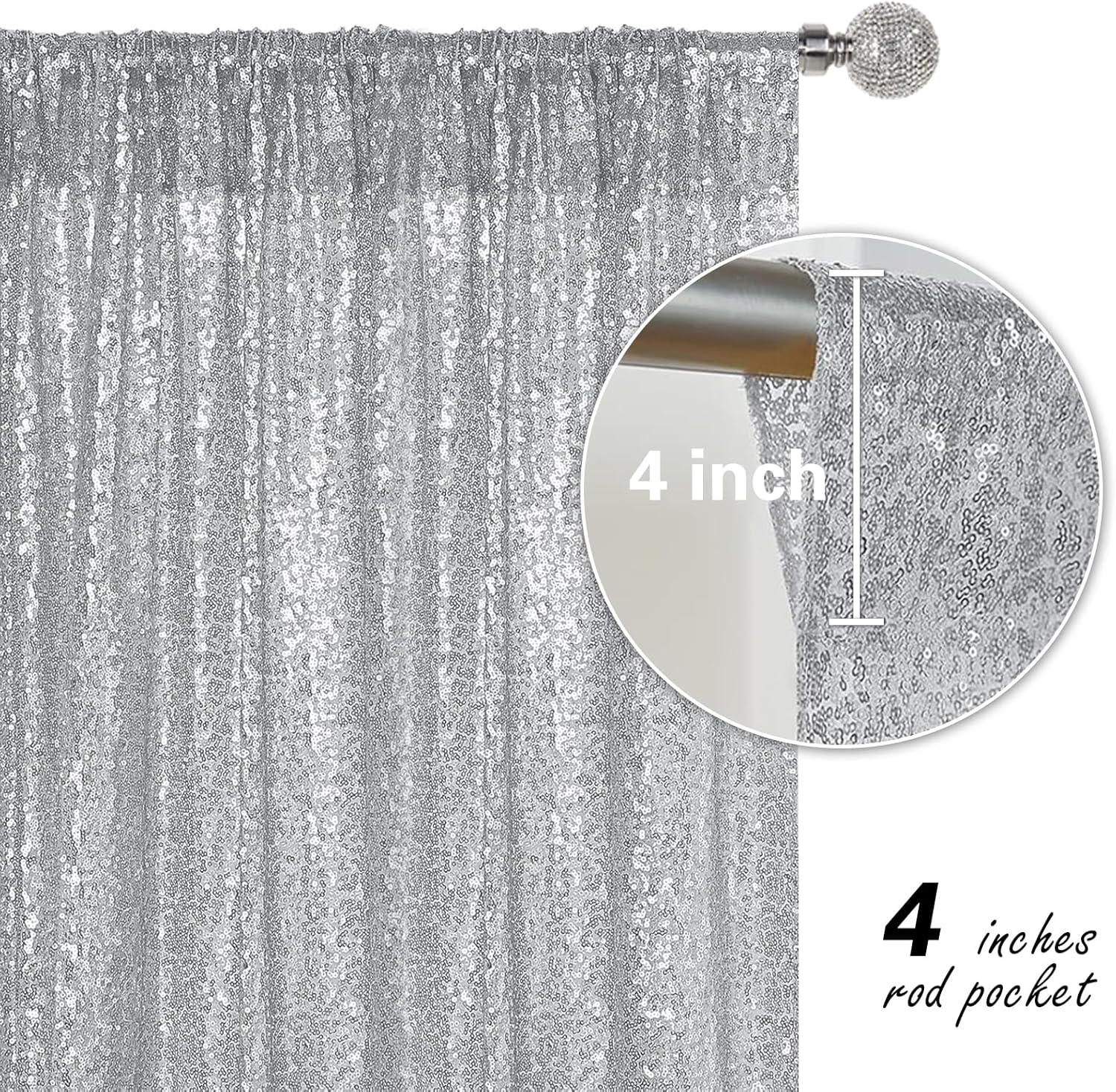 Sequin Backdrop Curtain 2 Pane - Photography Lighting Reference ulasan dan harga