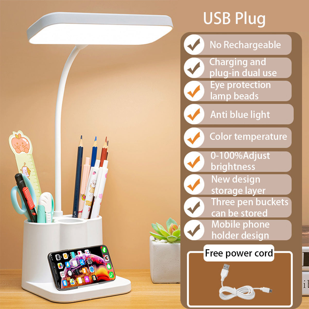 USB LED Table Lamp 3 Colors Ey - Photography Lighting Book ulasan dan harga