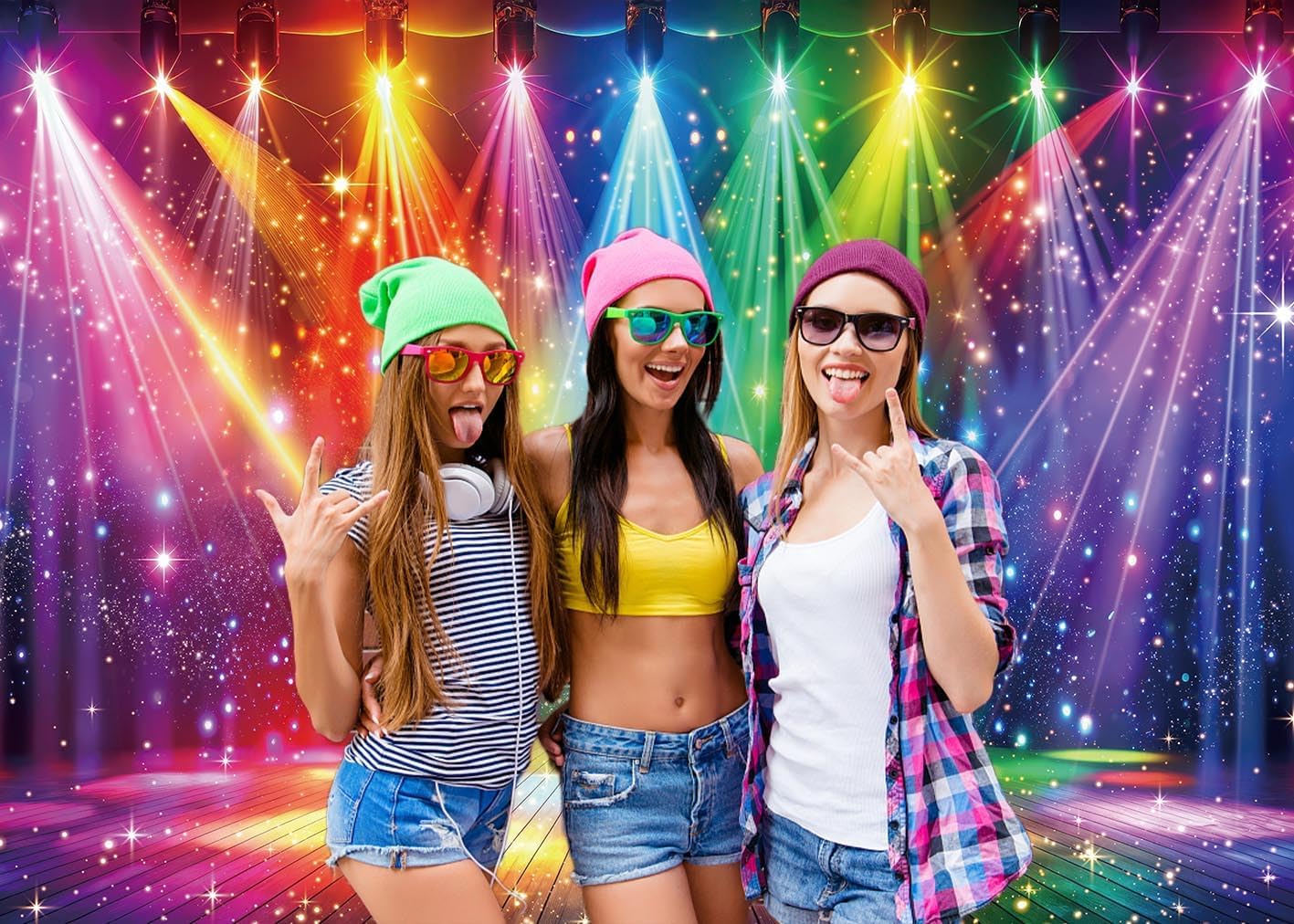 Disco Backdrop 7x5FT Colorful  - Photography Lighting Reference ulasan dan harga