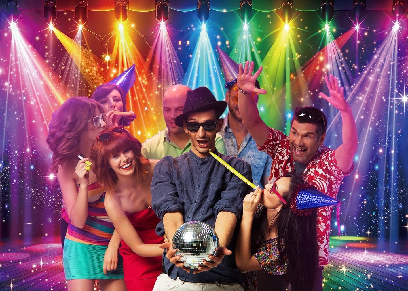 Disco Backdrop 7x5FT Colorful  - Photography Lighting Reference ulasan dan harga