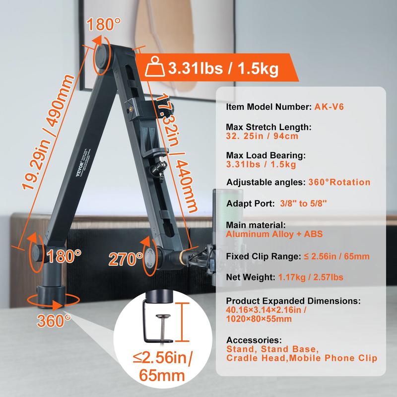 Microphone Boom Arm with Desk  - Boom Arm Stand ulasan dan harga