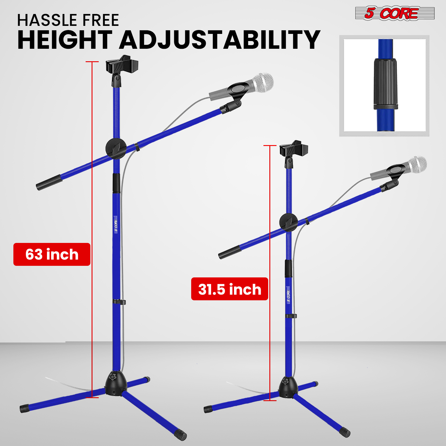 5 Core Mic Stand Floor Height  - Boom Arm Stand ulasan dan harga