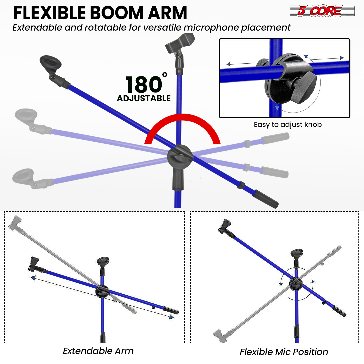 5 Core Mic Stand Floor Height  - Boom Arm Stand ulasan dan harga