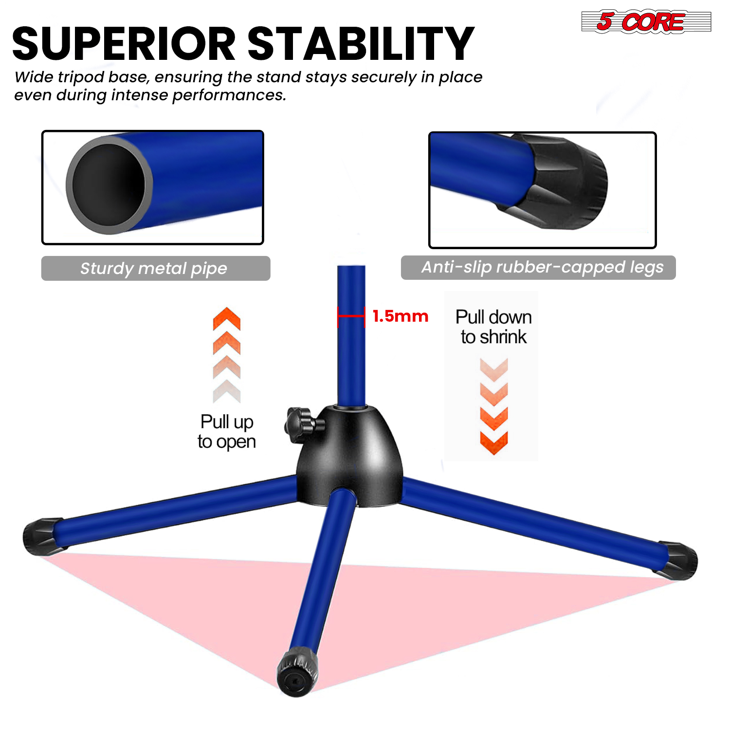 5 Core Mic Stand Floor Height  - Boom Arm Stand ulasan dan harga